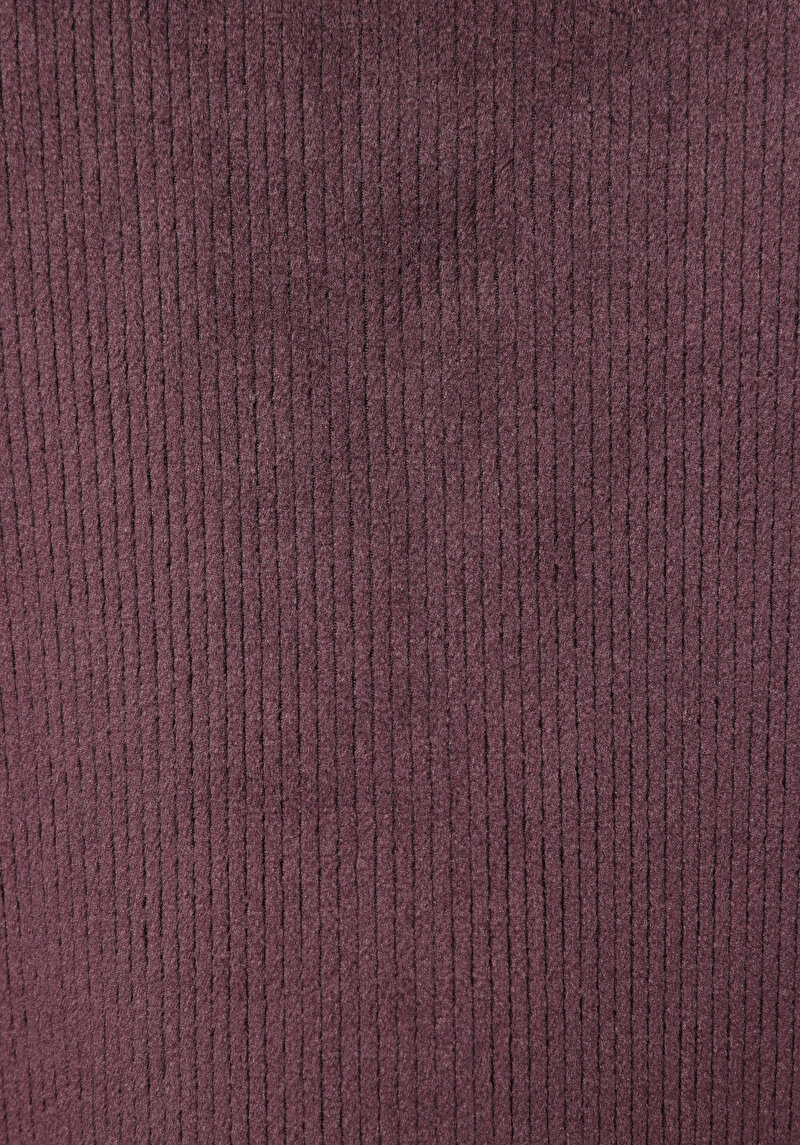 Regular Fit Yuvarlak Yaka Sloganlı Kadın Mor Sweatshirt