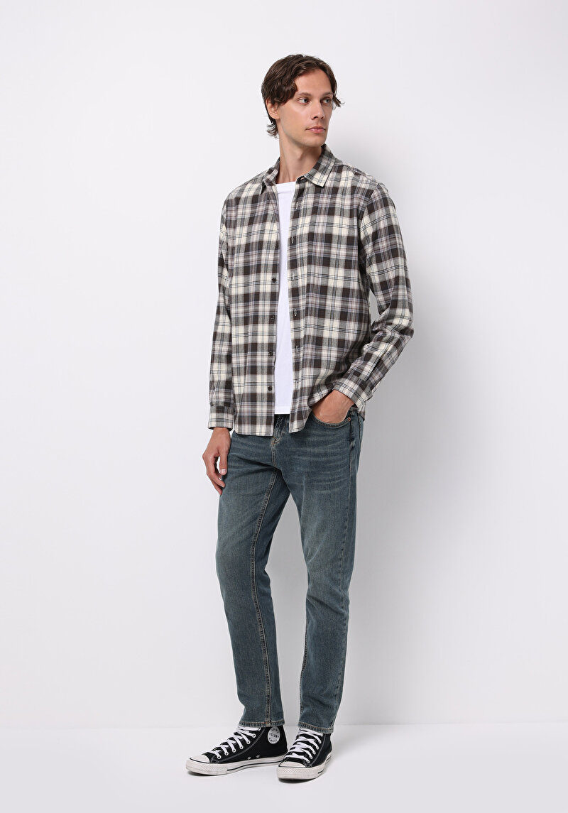 Regular Fit Erkek Açik İndigo Jean Pantolon