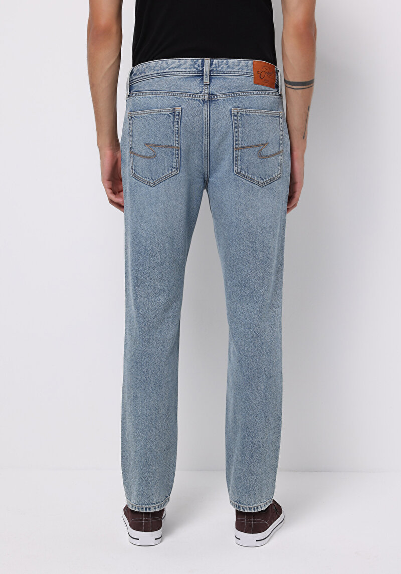 Regular Fit Erkek İndigo Jean Pantolon