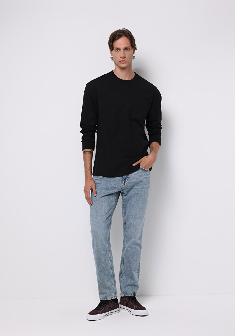 Regular Fit Erkek İndigo Jean Pantolon