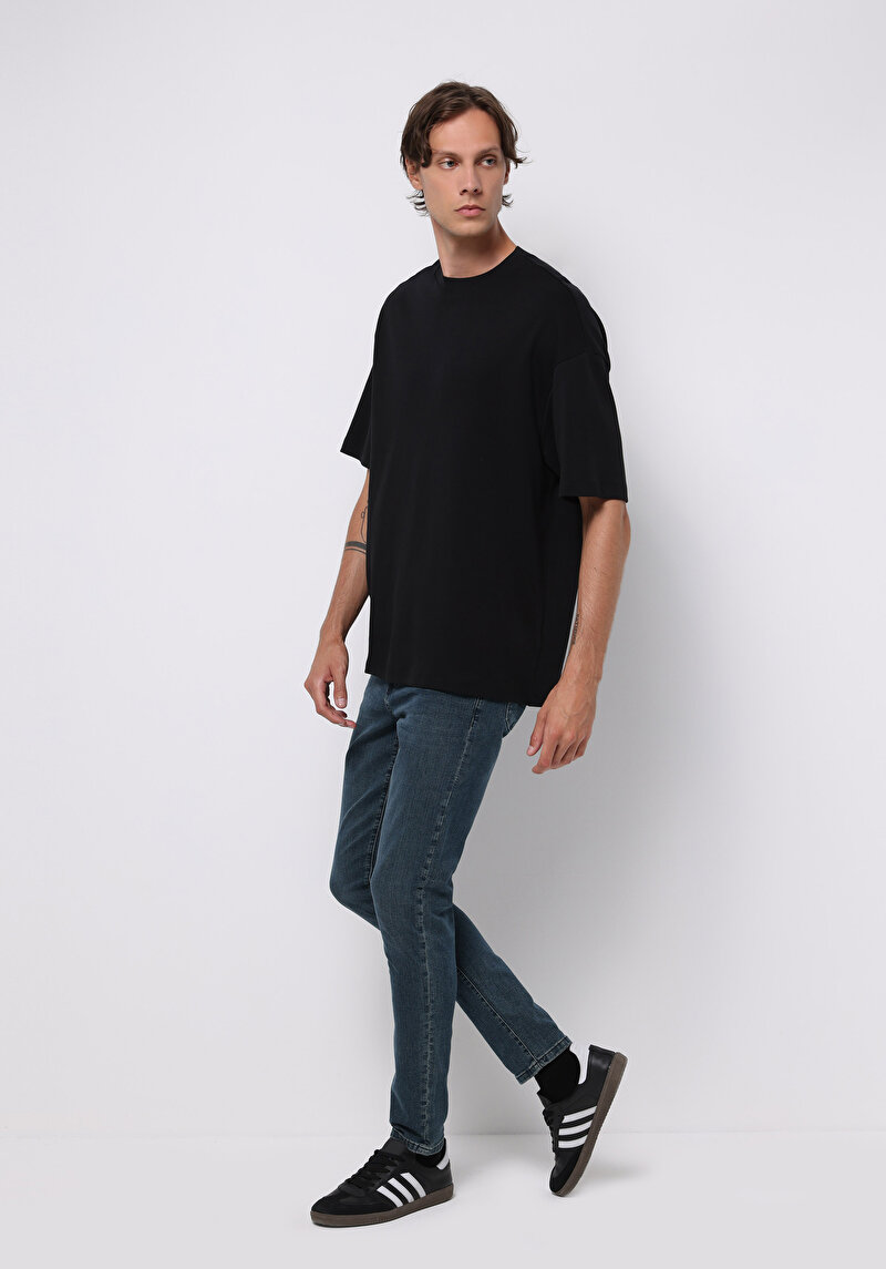 Slim Fit Erkek İndigo Jean Pantolon