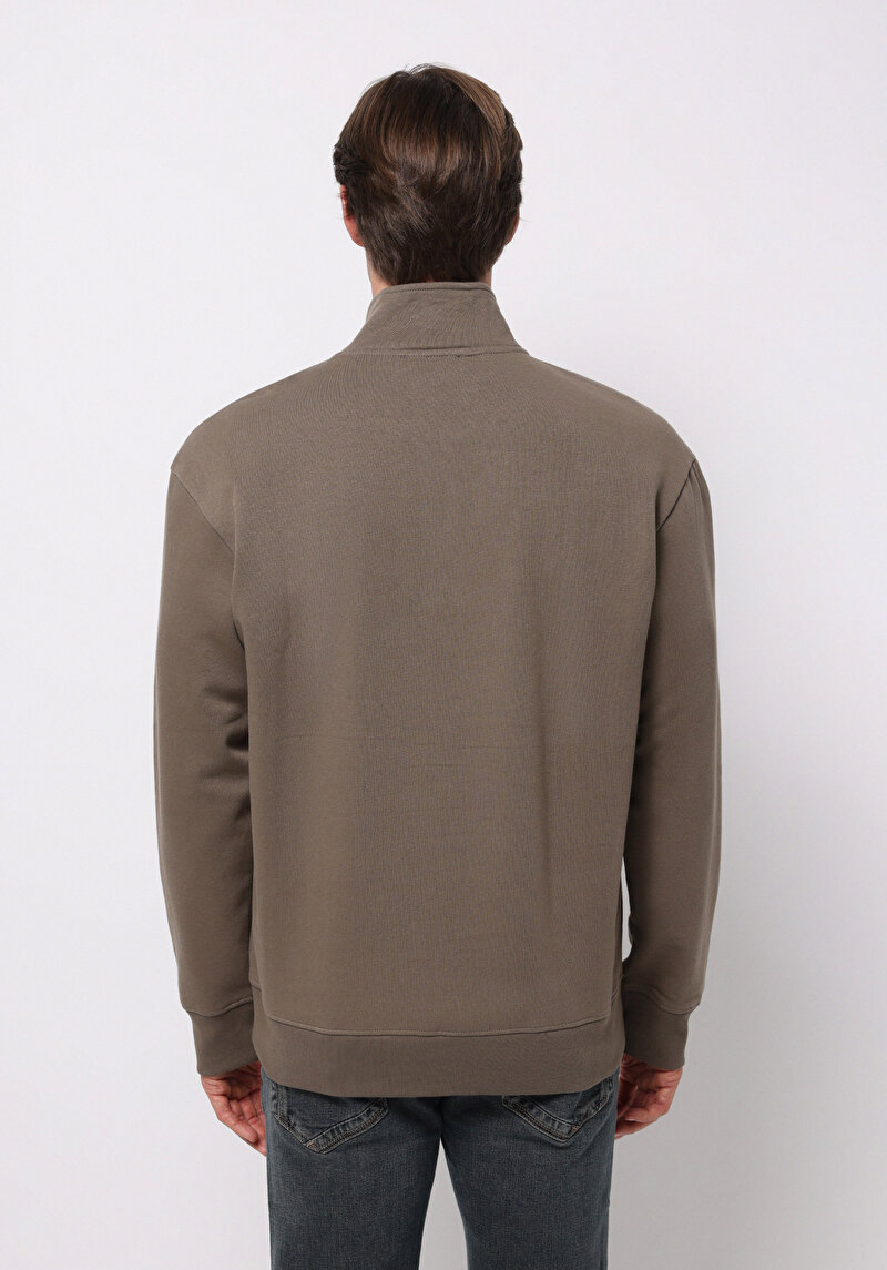 Comfort Fit Erkek Gri Sweatshirt