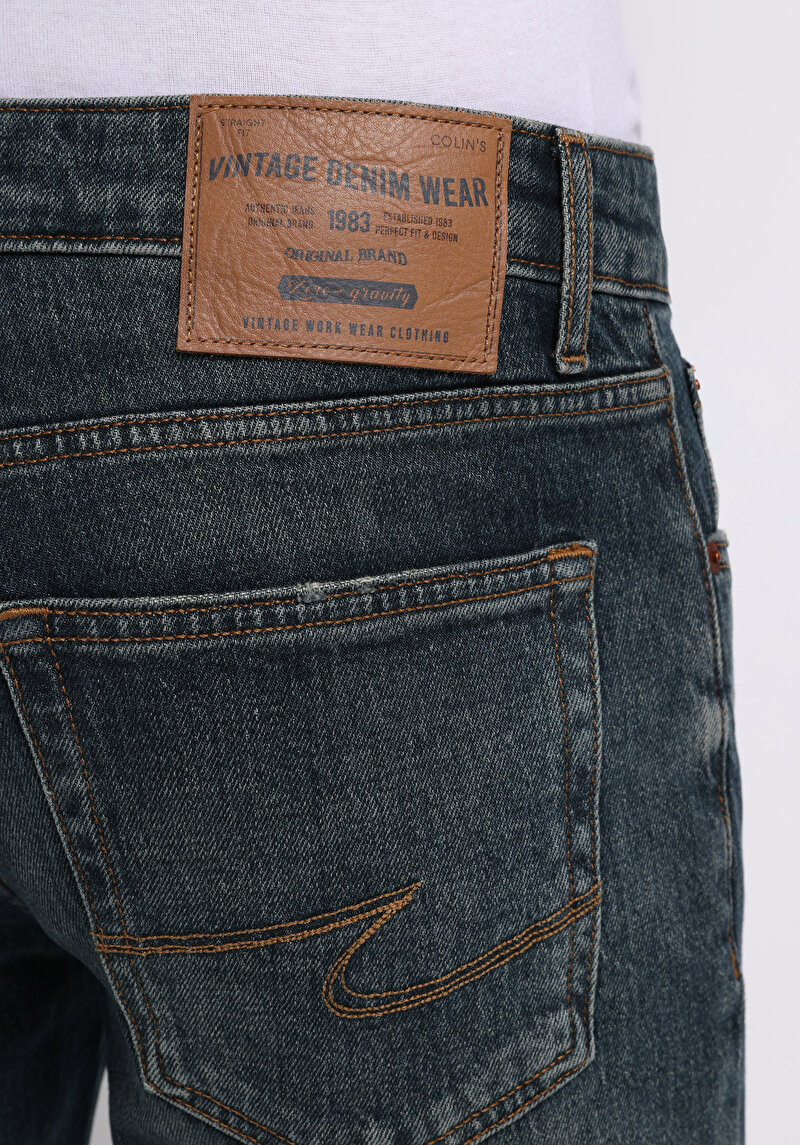 Straight Fit   Erkek İndigo Jean Pantolon