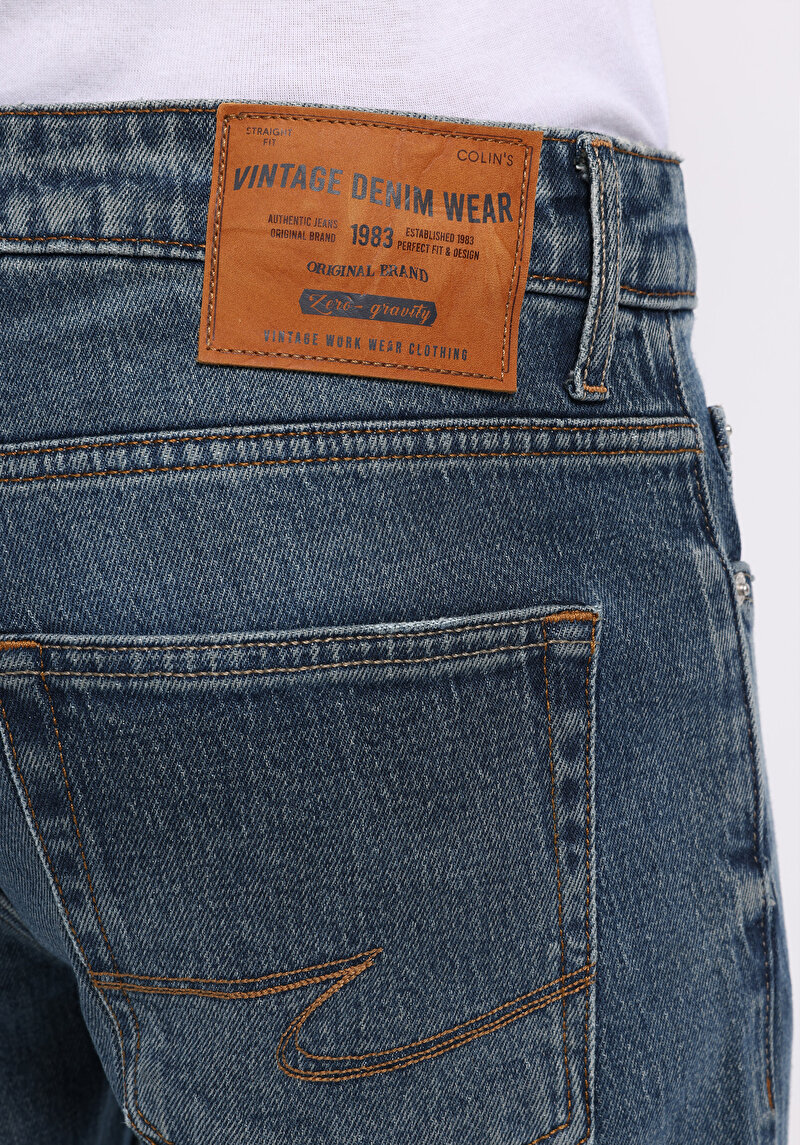 Straight Fit   Erkek İndigo Jean Pantolon
