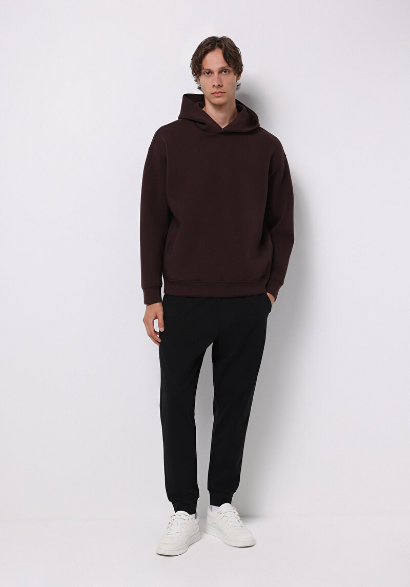 Oversize Fit Erkek Mor Sweatshirt
