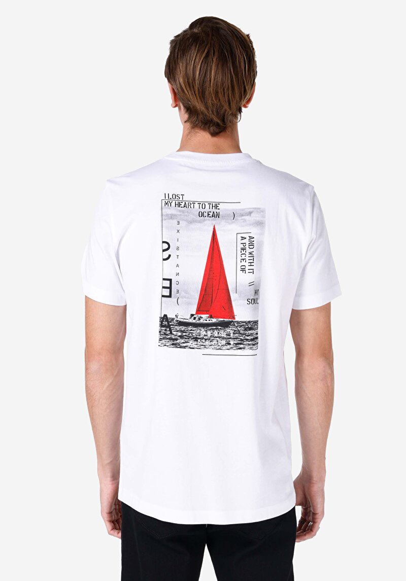 Regular Fit Yuvarlak Yaka Düz Erkek Beyaz Kısa Kol Tişört