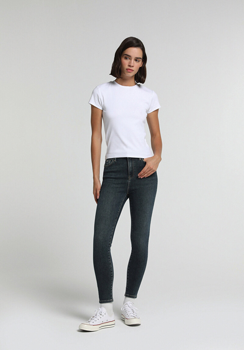 Skinny Fit Kadın Koyu İndigo Jean Pantolon