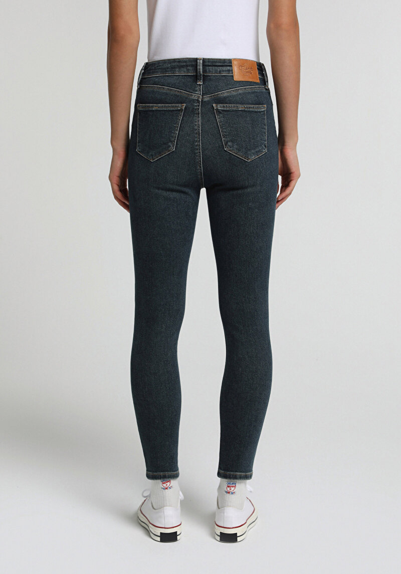 Skinny Fit Kadın Koyu İndigo Jean Pantolon