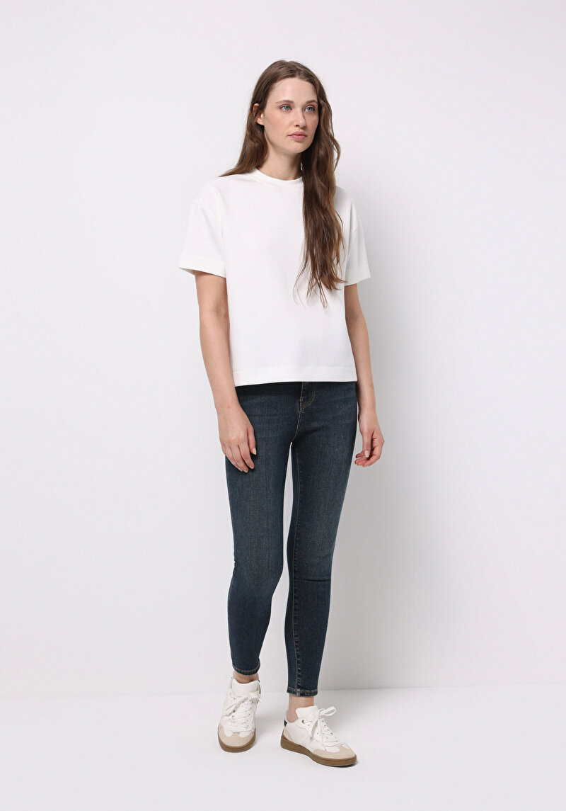 Skinny Fit Kadın Koyu İndigo Jean Pantolon