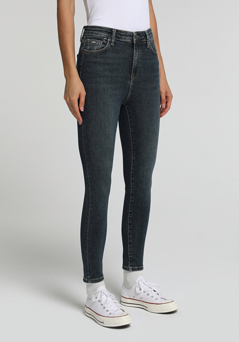 Skinny Fit Kadın Koyu İndigo Jean Pantolon