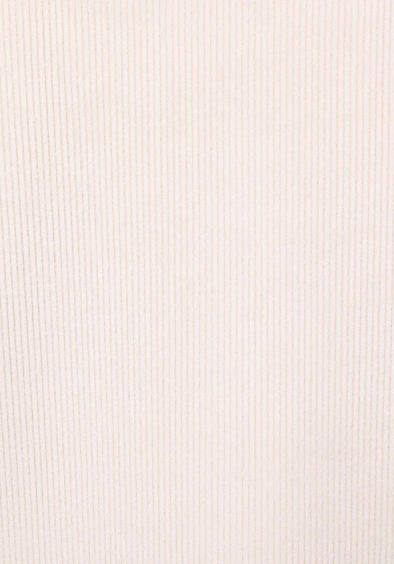 Regular Fit Yuvarlak Yaka Sloganlı Kadın Ekru Sweatshirt