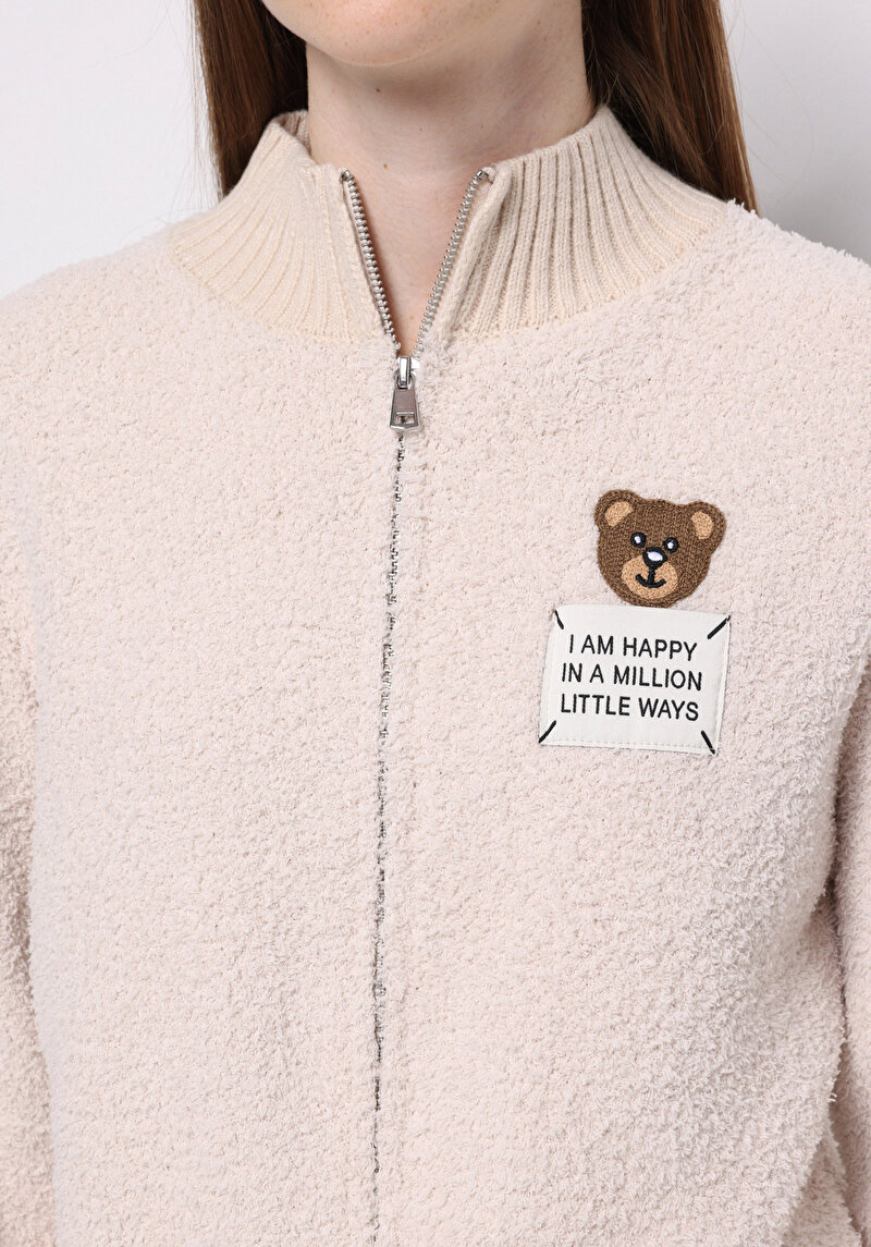 Regular Fit Kadın Bej Hırka