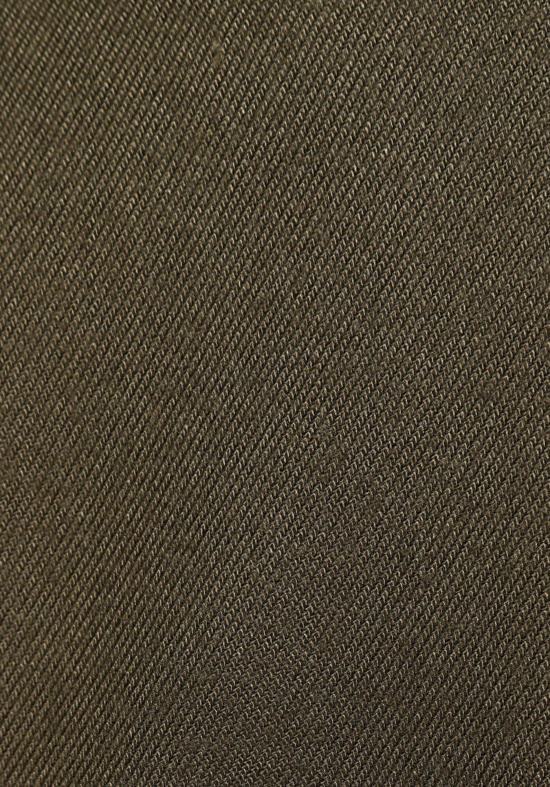 Relax Fit Shirt Neck Düz Kadın Yeşil Uzun Kol Gömlek