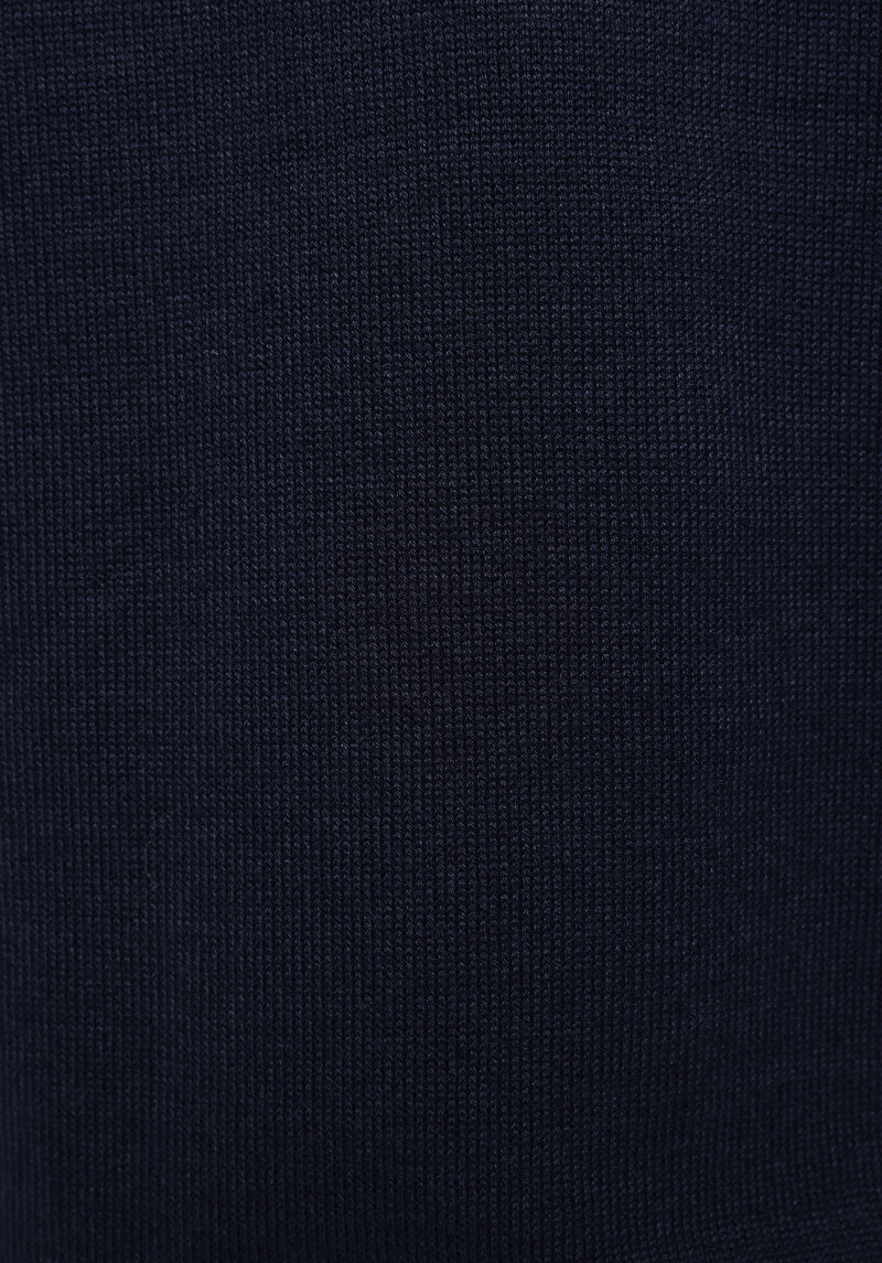 Regular Fit Yuvarlak Yaka Jakarlı Erkek Lacivert Kazak