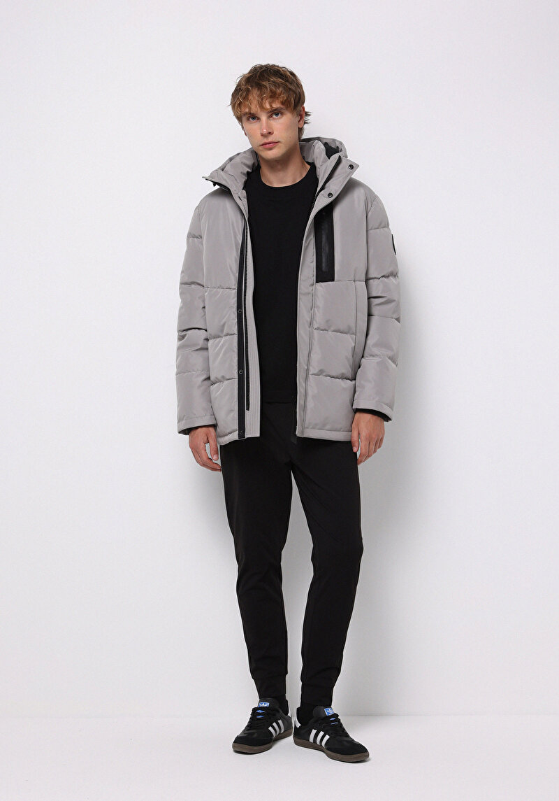 Regular Fit Erkek Gri Kaban