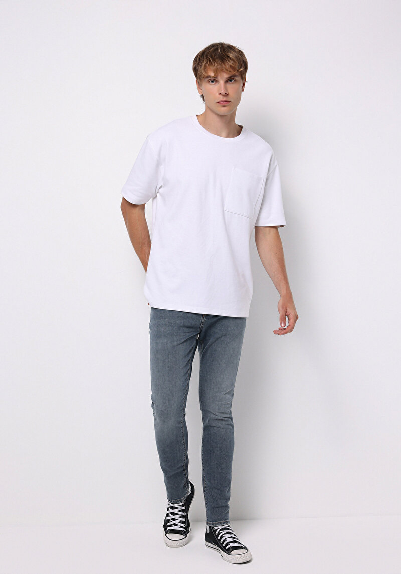 Slim Fit   Erkek İndigo Jean Pantolon