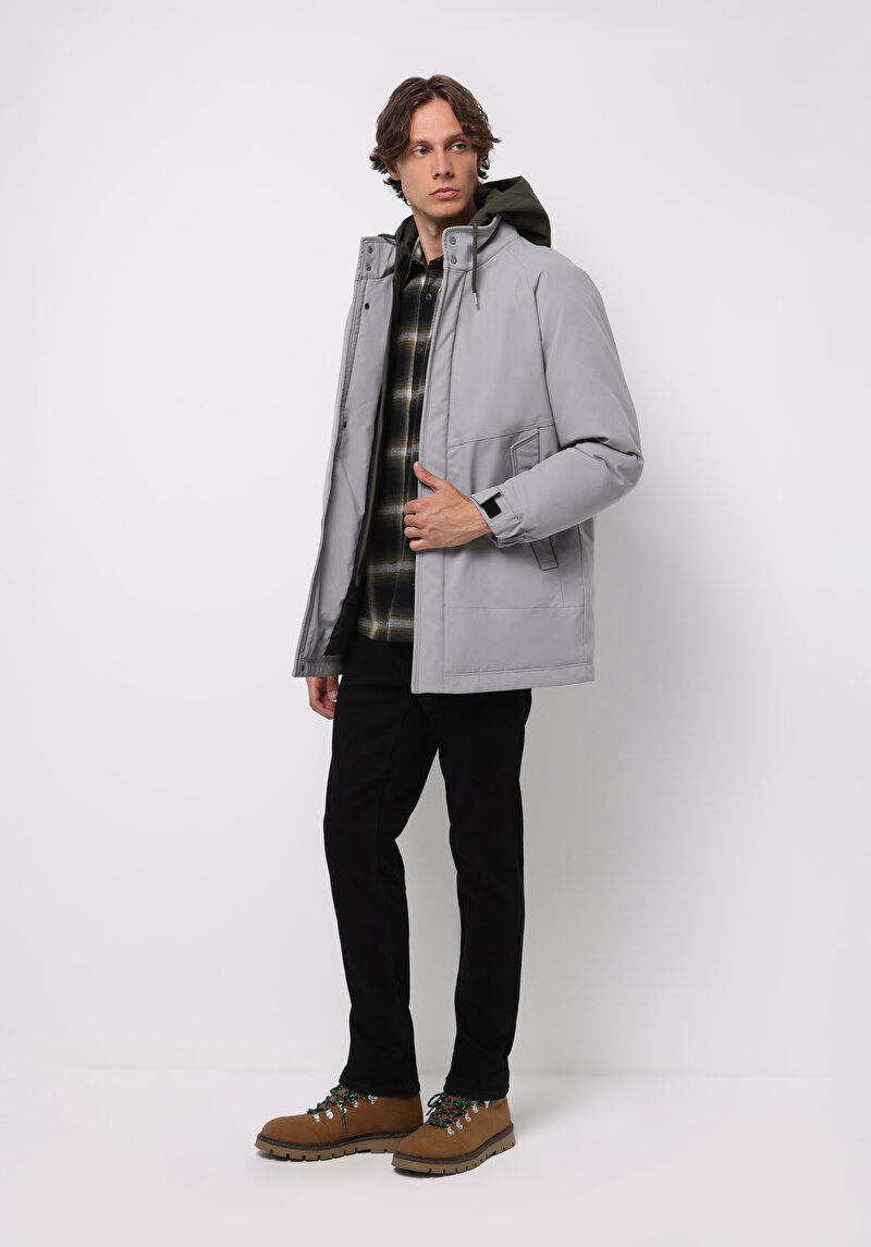 Regular Fit Erkek Gri Kaban