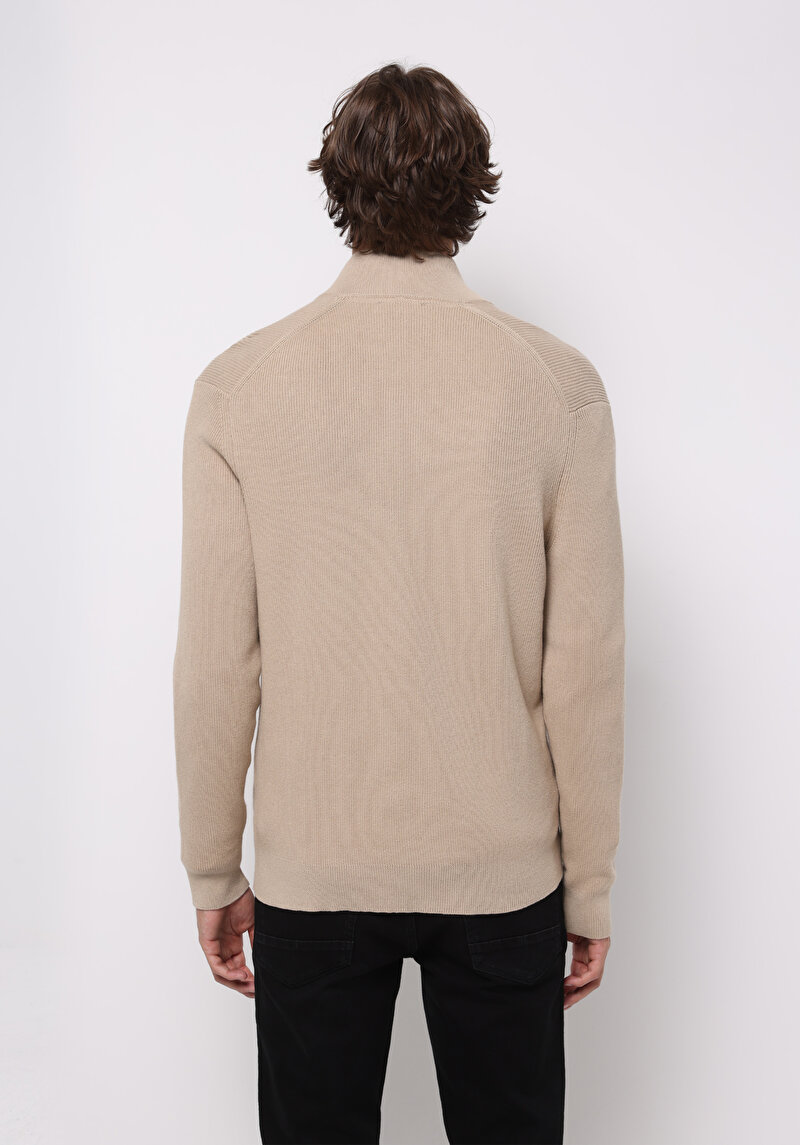 Regular Fit Erkek Bej Hırka