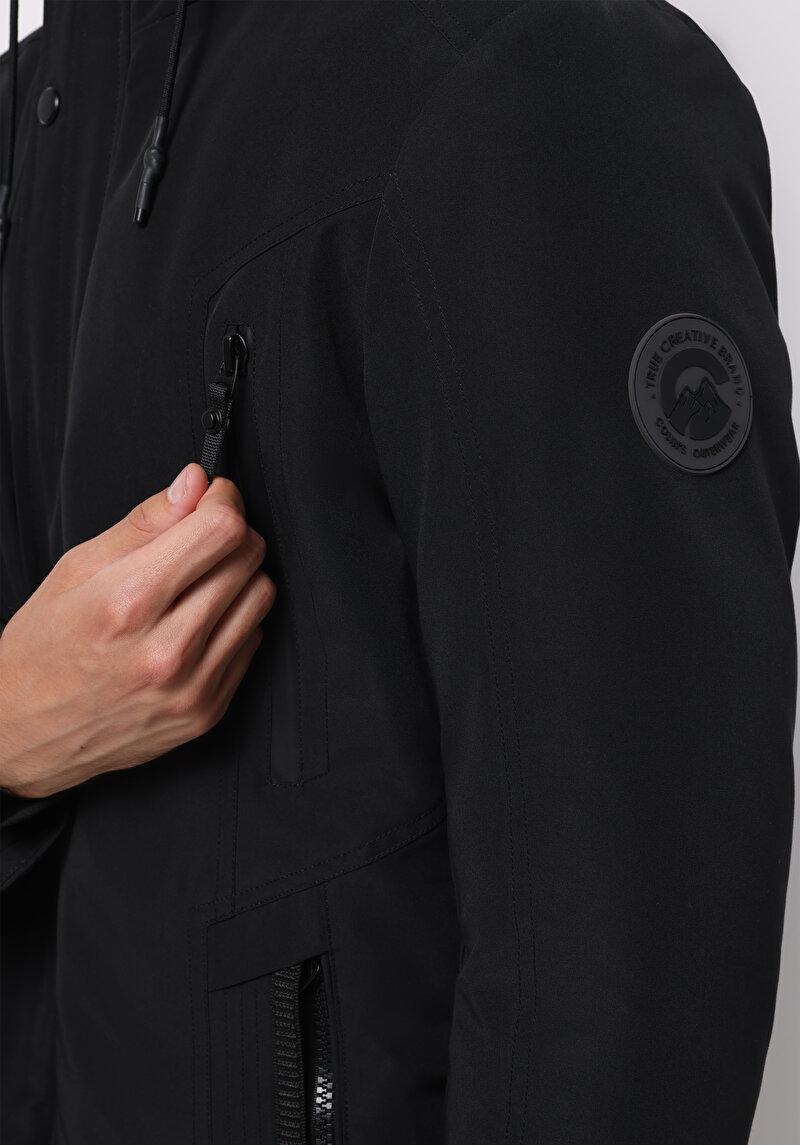 Regular Fit     Erkek Siyah Kaban