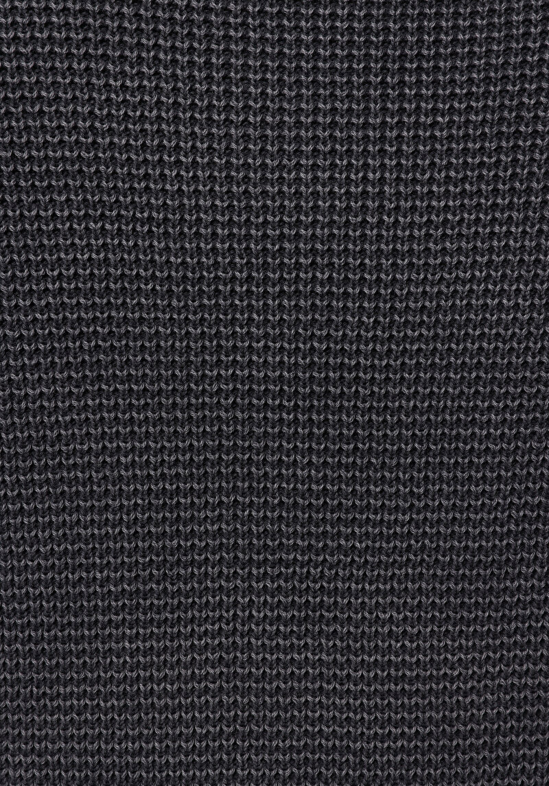 Regular Fit Yuvarlak Yaka Jakarlı Erkek Antrasit Kazak