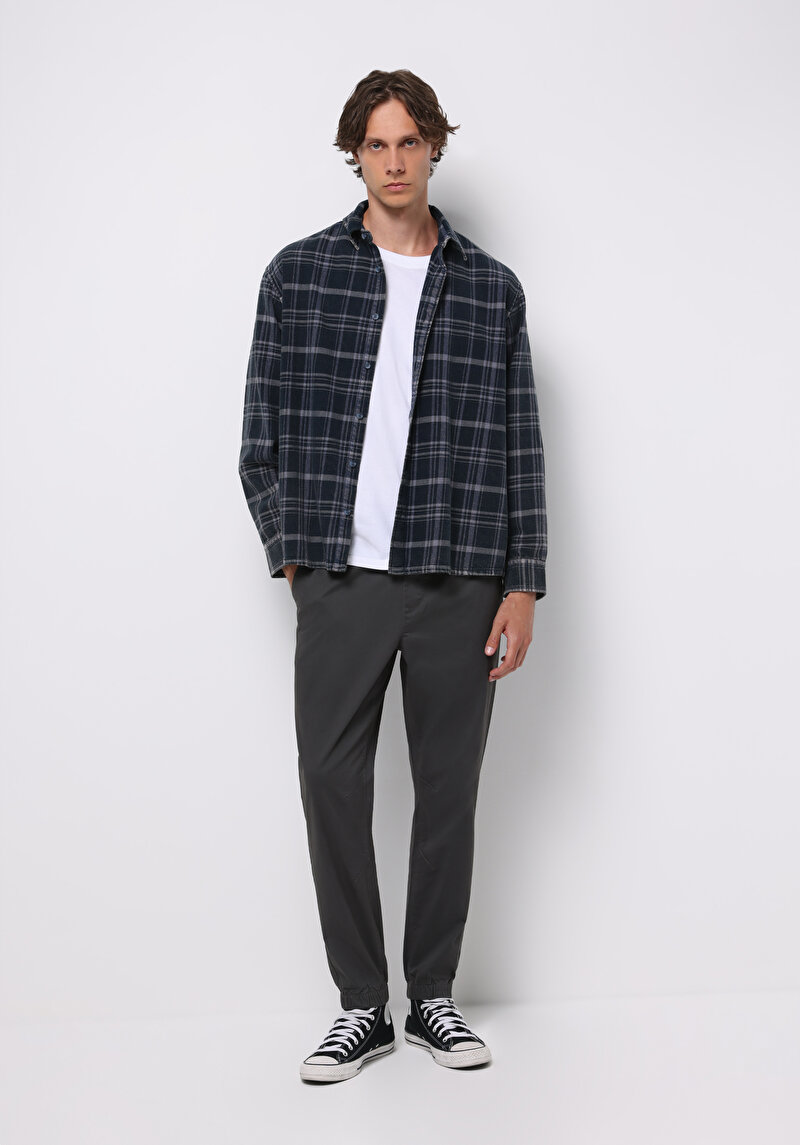 Cargo Fit Orta Bel Lastikli Paça Erkek Antrasit Pantolon