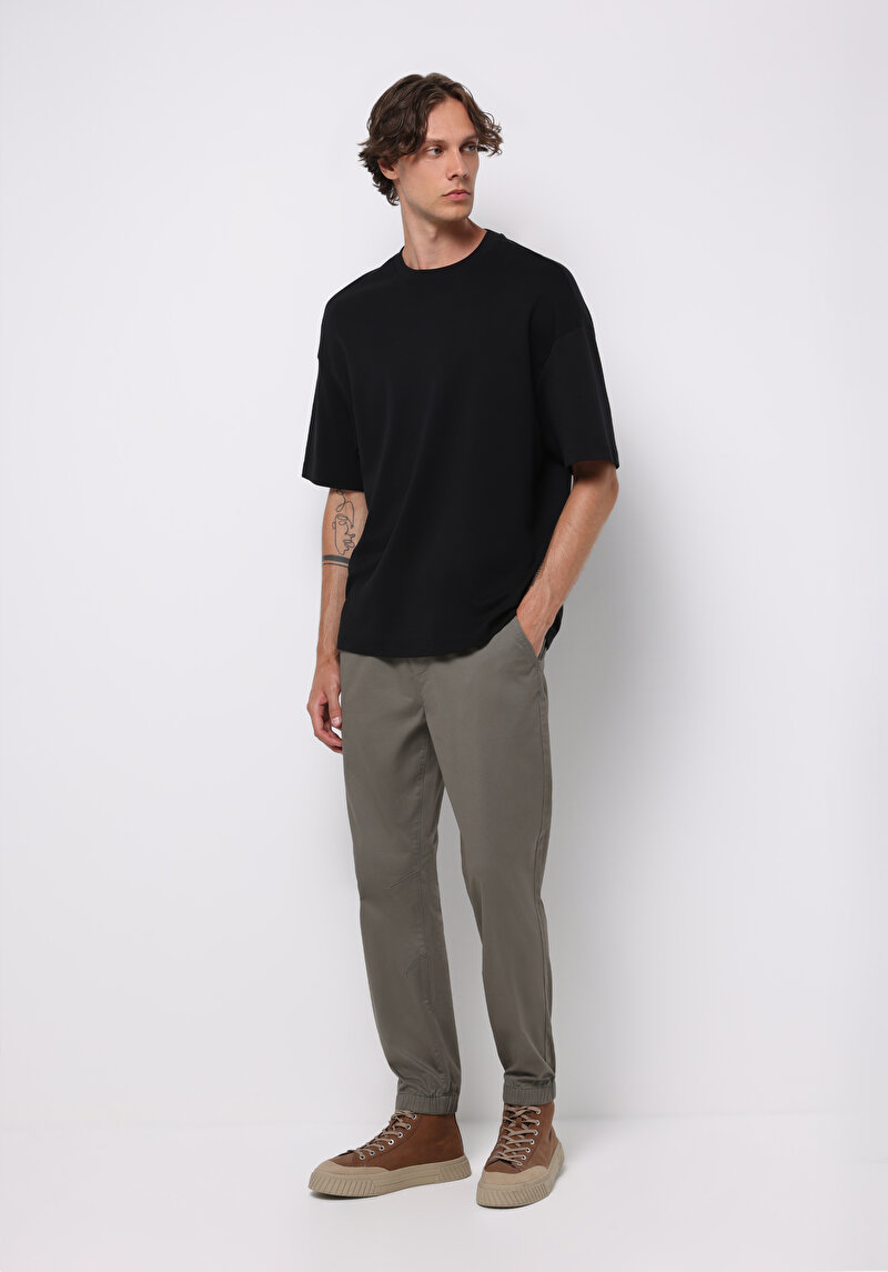 Cargo Fit Orta Bel Lastikli Paça Erkek Yeşil  Pantolon