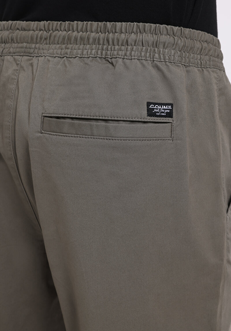 Cargo Fit Orta Bel Lastikli Paça Erkek Yeşil  Pantolon