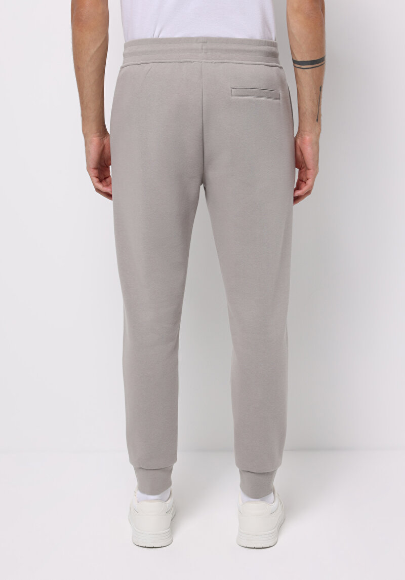 Slim Fit Orta Bel Düz Erkek Gri Eşofman Altı