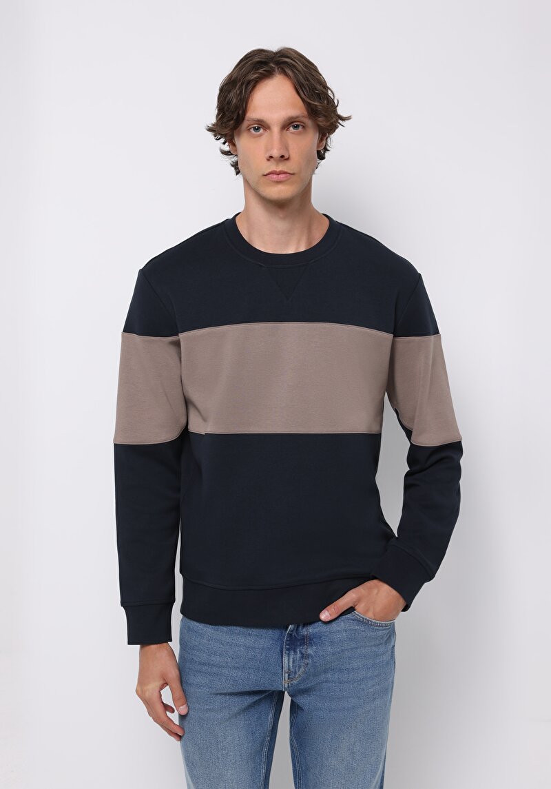 Comfort Fit Erkek Lacivert Sweatshirt