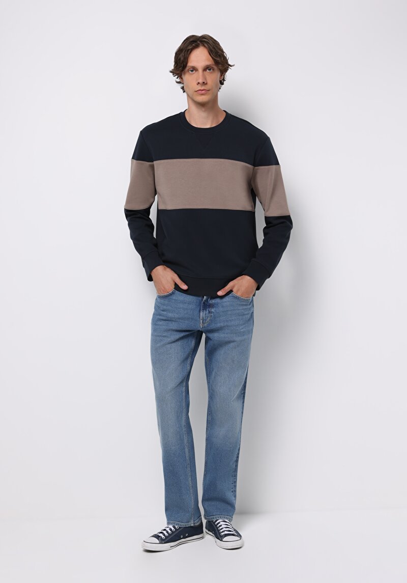 Comfort Fit Erkek Lacivert Sweatshirt