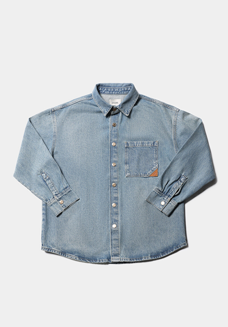 Oversize Fit   Kadın Mavi Shacket