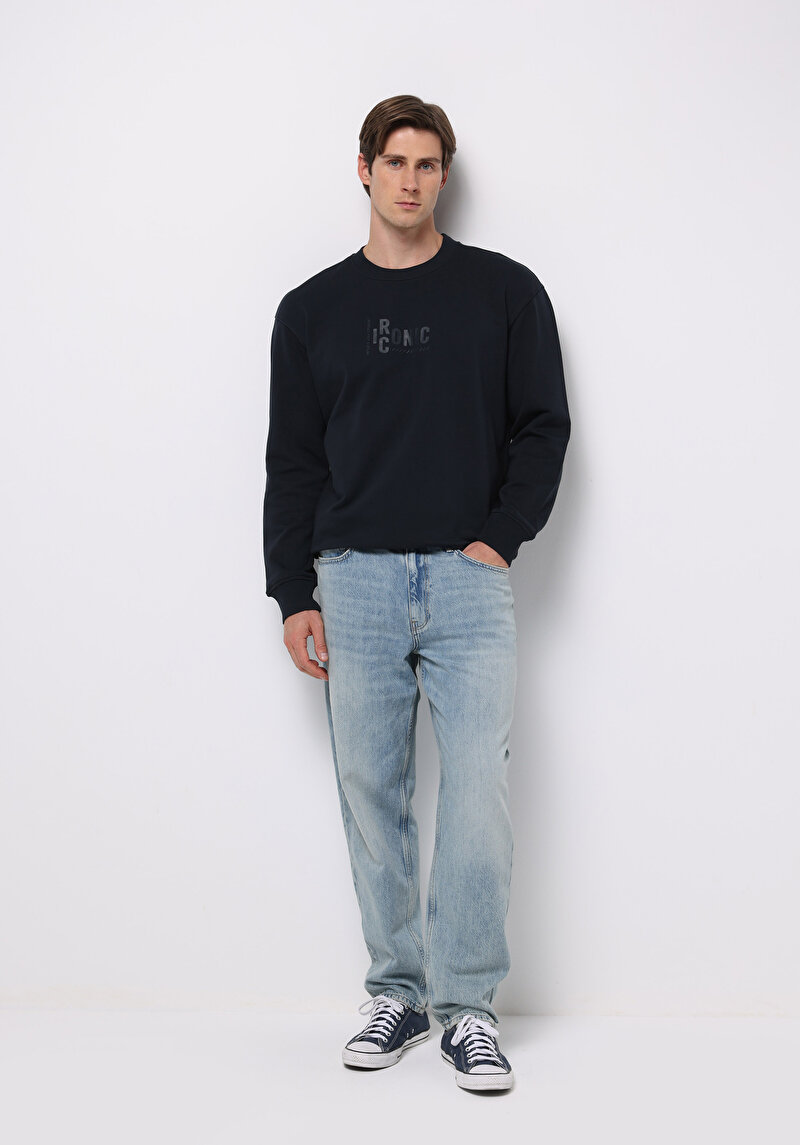 Comfort Fit Erkek Lacivert Sweatshirt