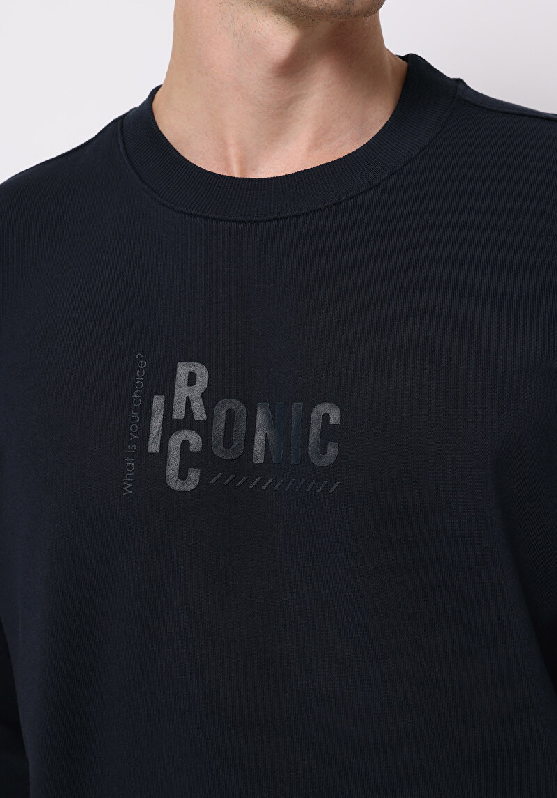 Comfort Fit Erkek Lacivert Sweatshirt