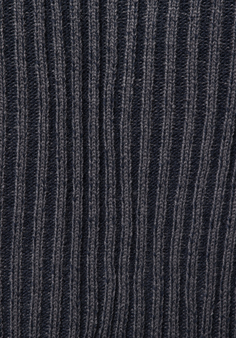 Regular Fit Yuvarlak Yaka Jakarlı Erkek Lacivert Kazak