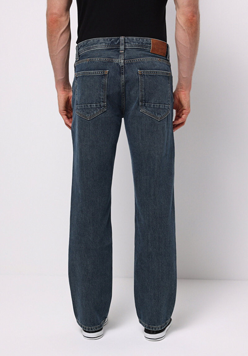 Regular Fit Erkek İndigo Jean Pantolon