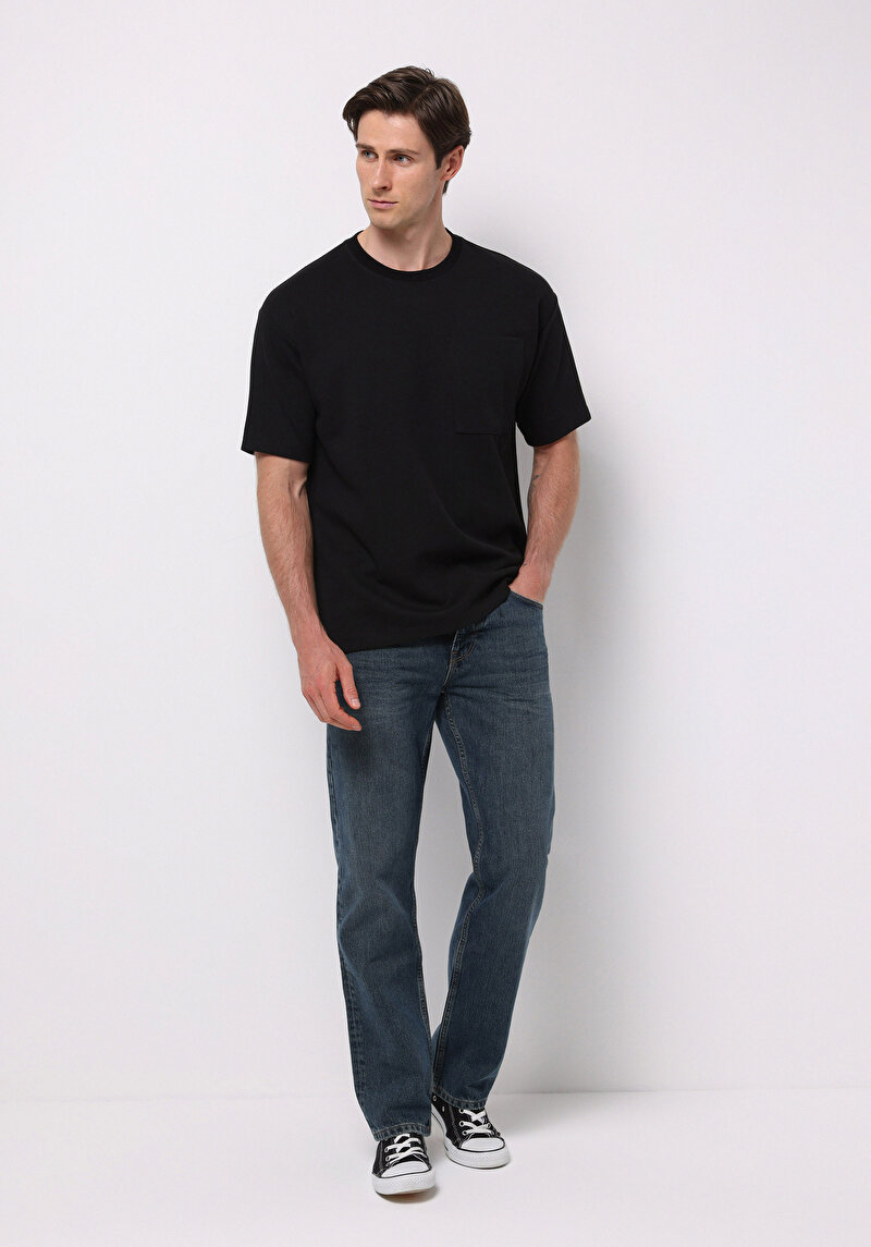 Regular Fit Erkek İndigo Jean Pantolon