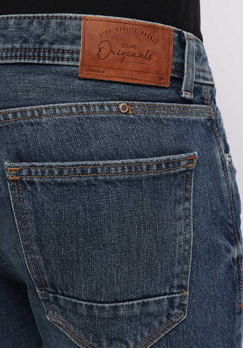 Regular Fit   Erkek İndigo Jean Pantolon