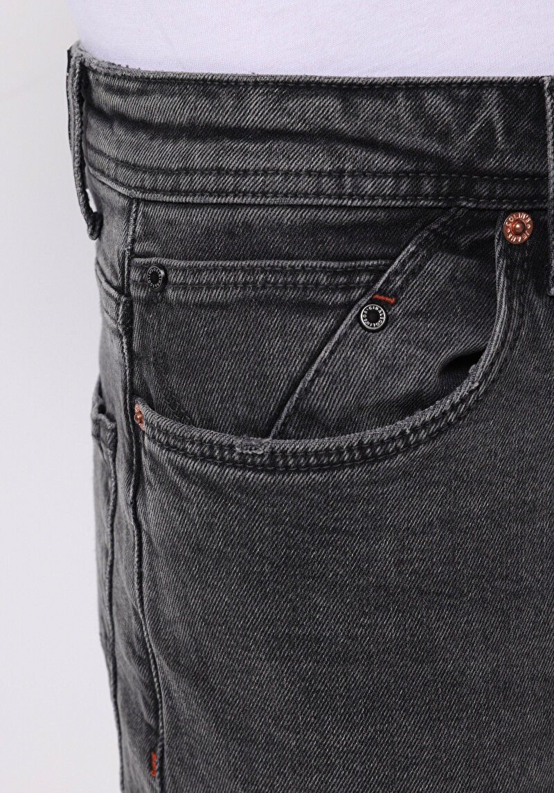 Loose Straight Fit   Erkek Siyah Jean Pantolon