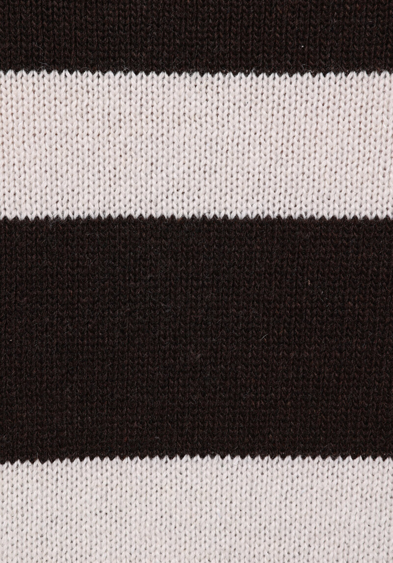 Regular Fit Yuvarlak Yaka Jakarlı Erkek Kahverengi Kazak