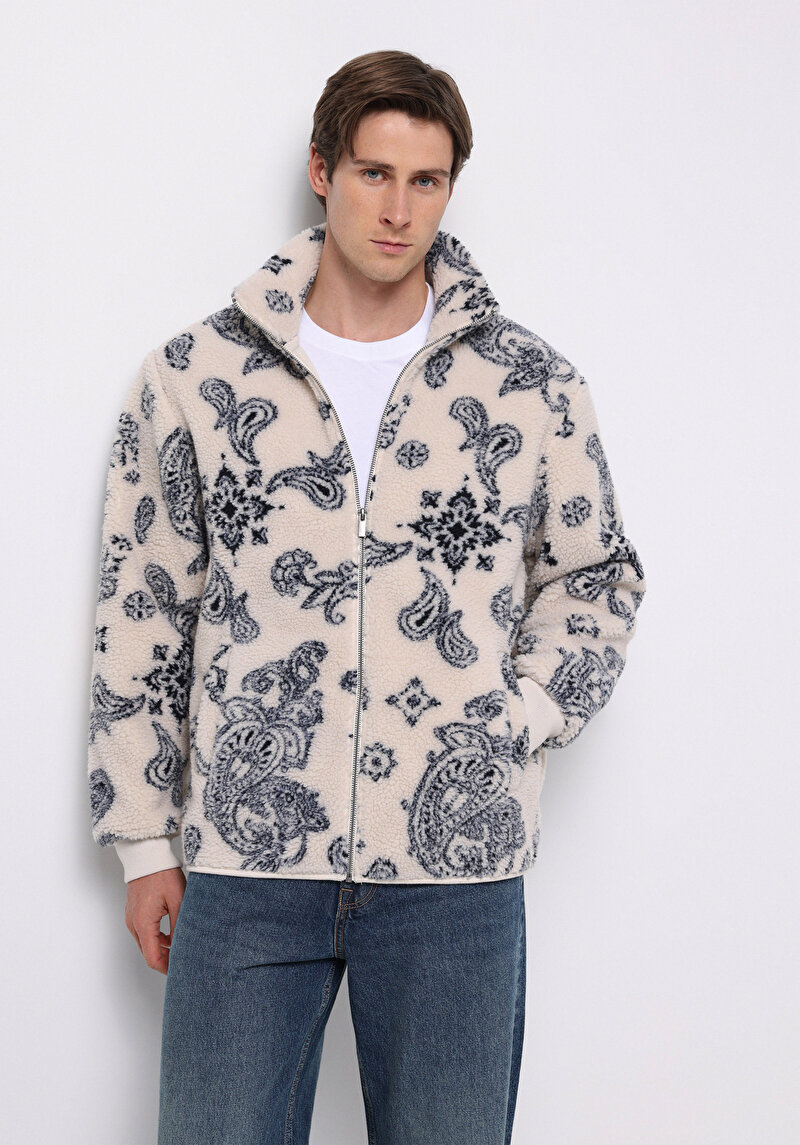 Comfort Fit Erkek Ekru Ceket