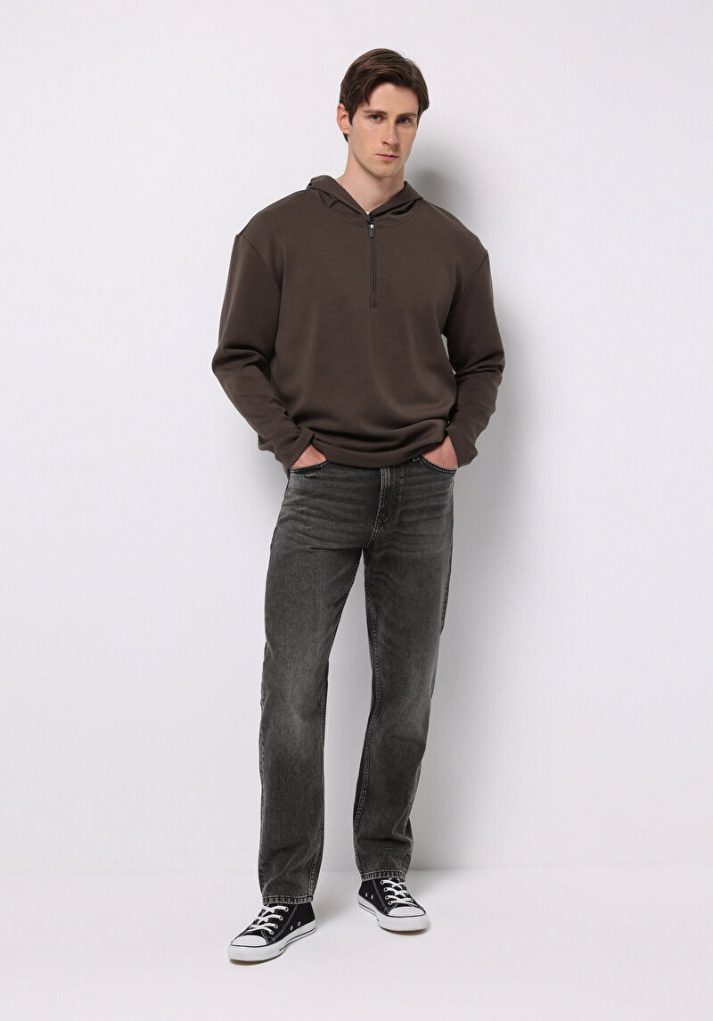 Loose Tapered Fit Erkek Siyah Jean Pantolon