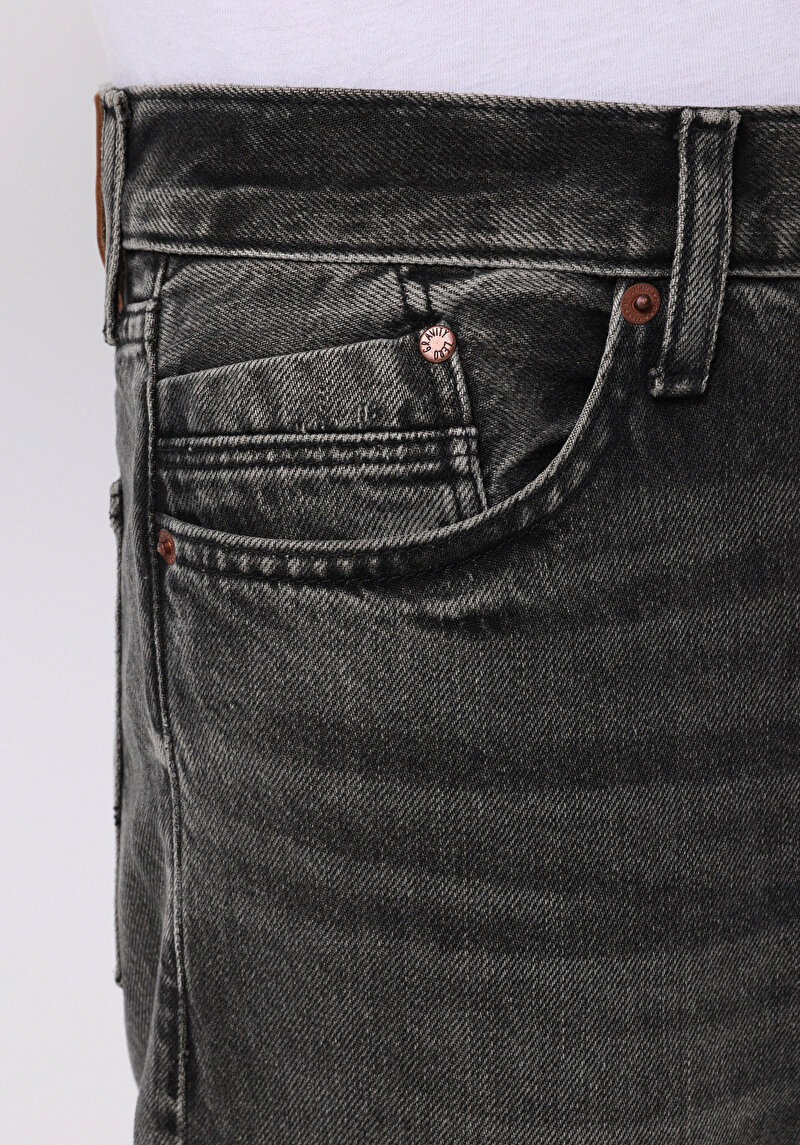 Loose Tapered Fit   Erkek Siyah Jean Pantolon