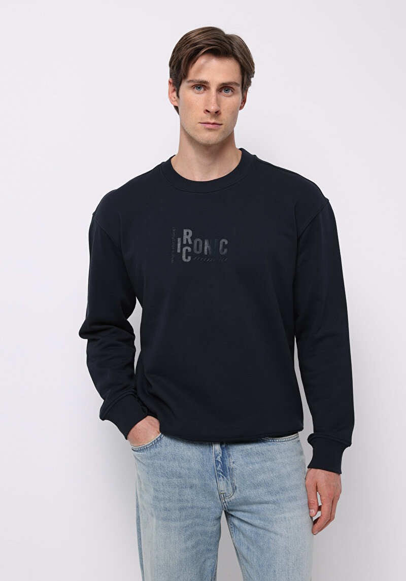 Comfort Fit   Erkek Lacivert Sweatshirt
