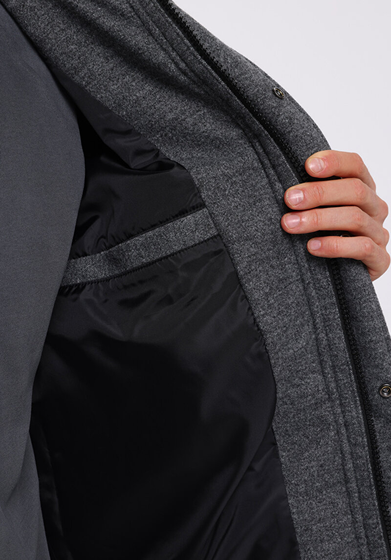 Regular Fit Erkek Gri Kaban