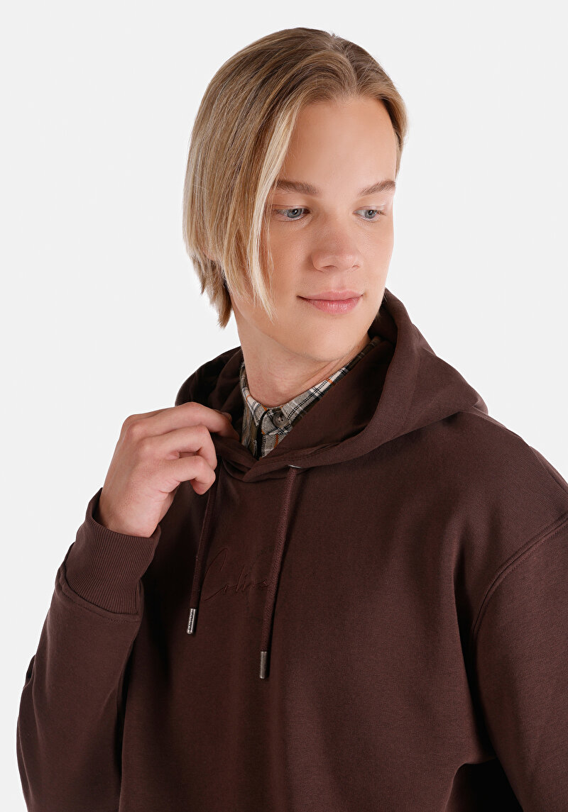 Comfort Fit   Erkek Kahverengi Sweatshirt