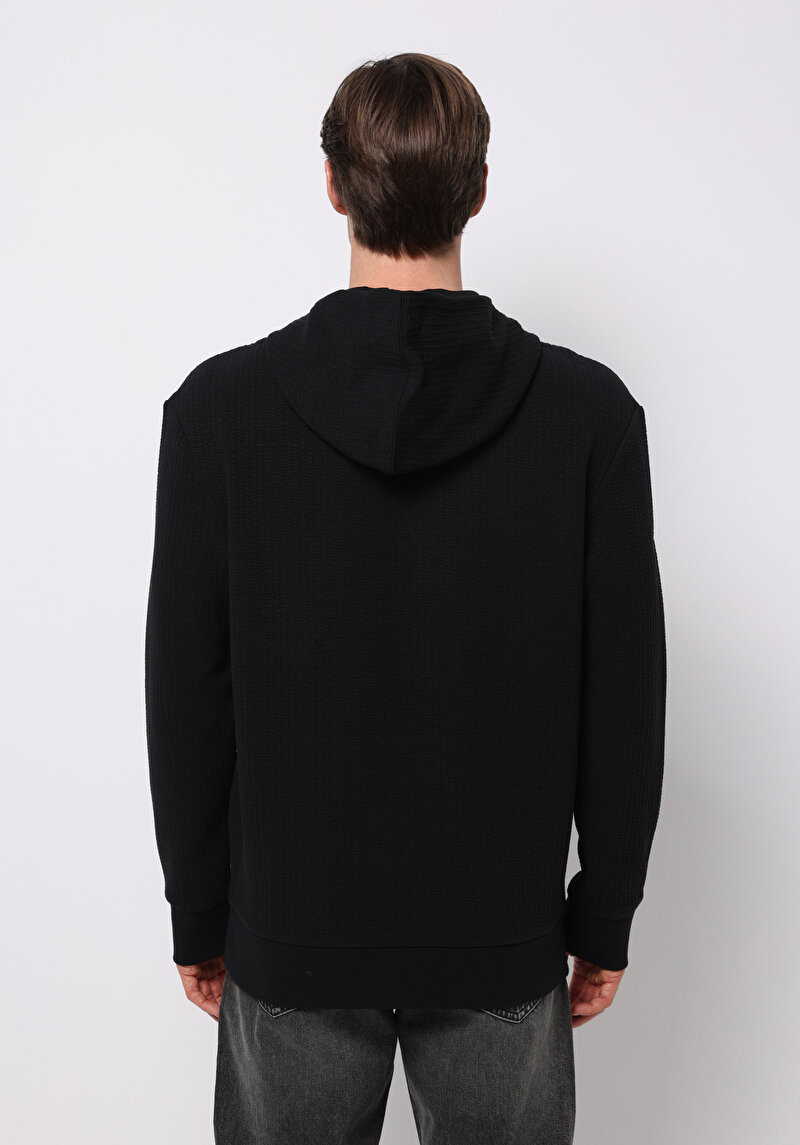 Comfort Fit Erkek Siyah Sweatshirt