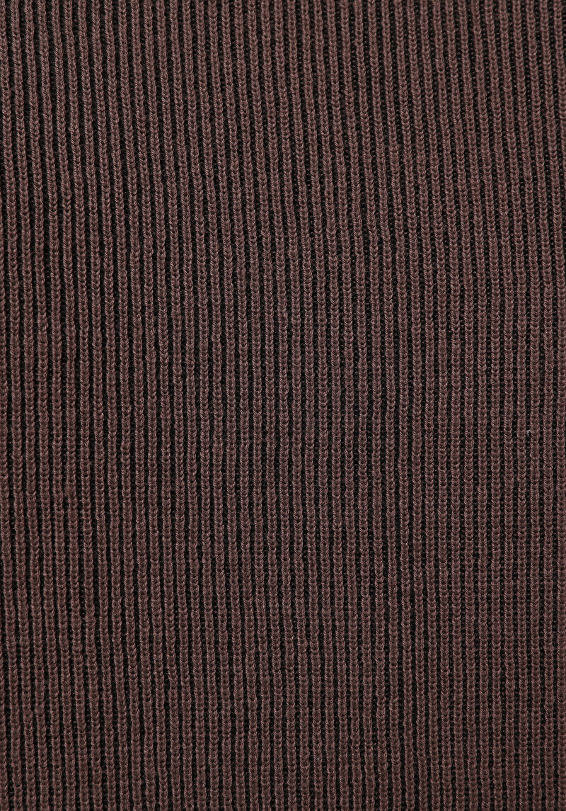 Regular Fit Yuvarlak Yaka Jakarlı Erkek Kahverengi Kazak