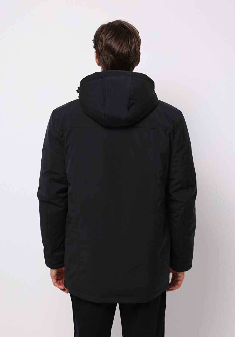 Regular Fit     Erkek Siyah Kaban