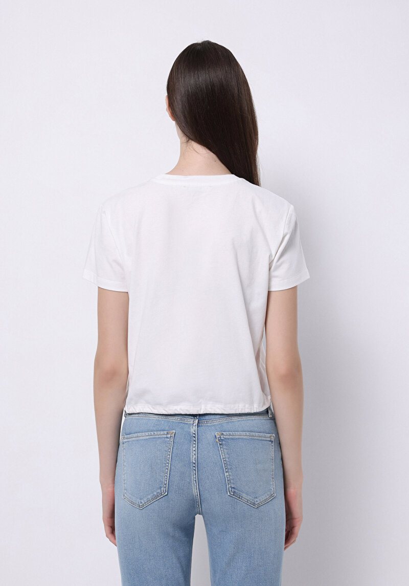 Regular Fit Kadın Beyaz Kısa Kol Tişört