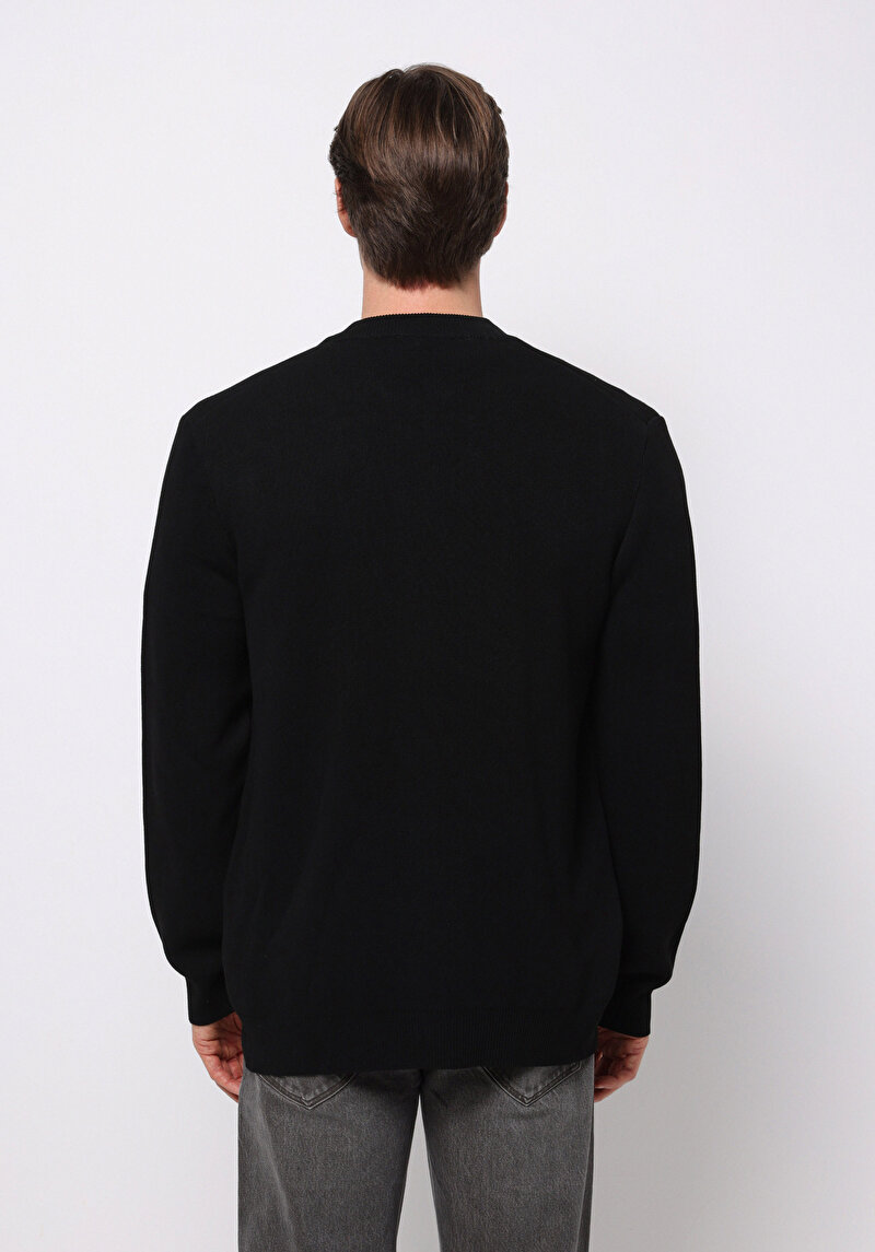 Regular Fit Erkek Siyah Hırka